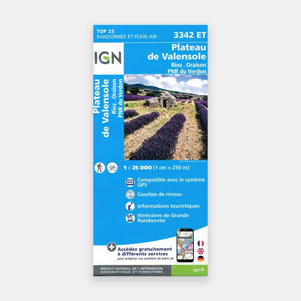 Plateau de Valensole / Riez / Oraison / PNR du Verdon GPS 1/25 3342ET