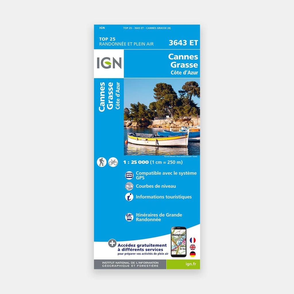 Cannes / Grasse / Côte d'Azur GPS 1/25 3643ET