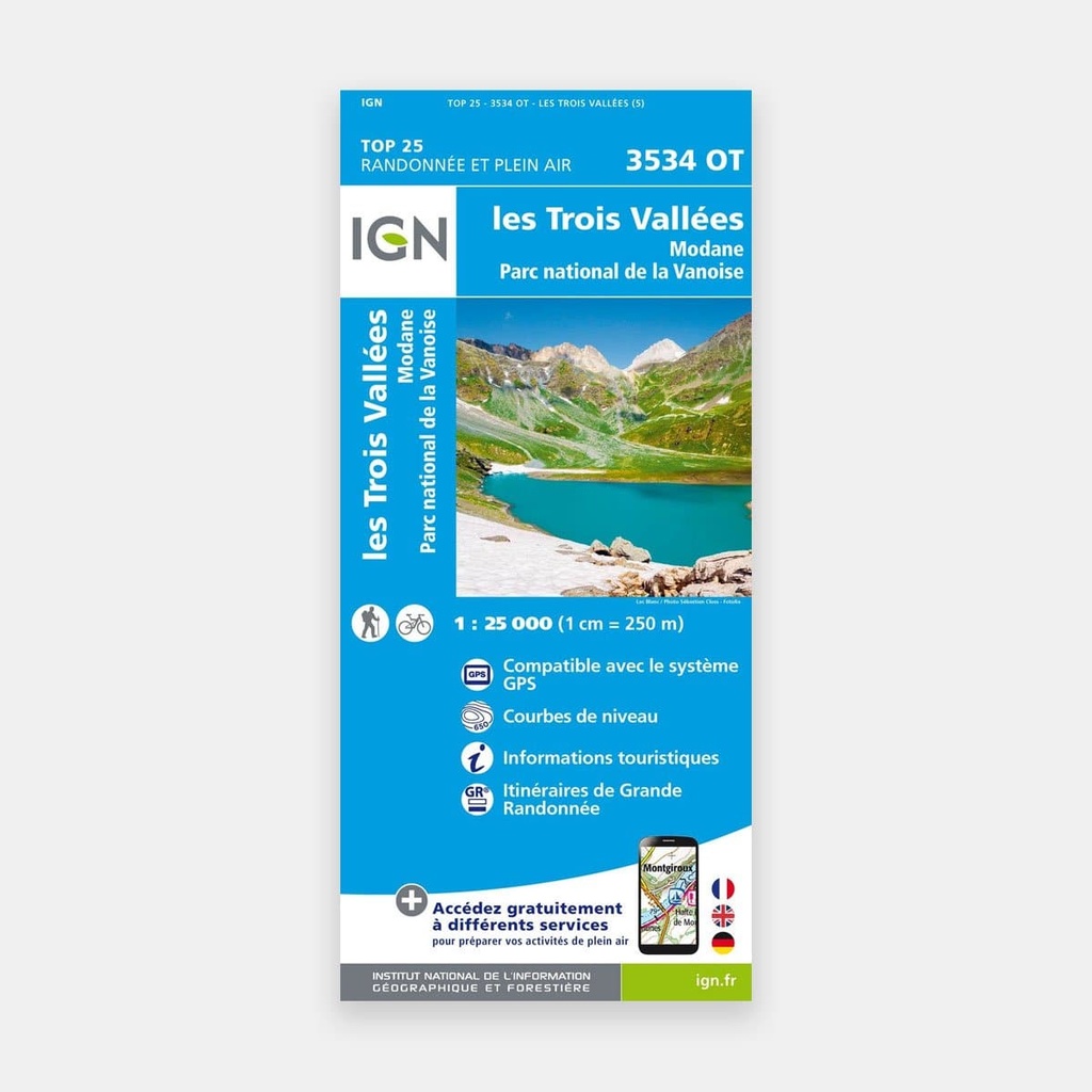 Les Trois Vallées - Modane - PNR de la Vanoise 1/25 3534OT