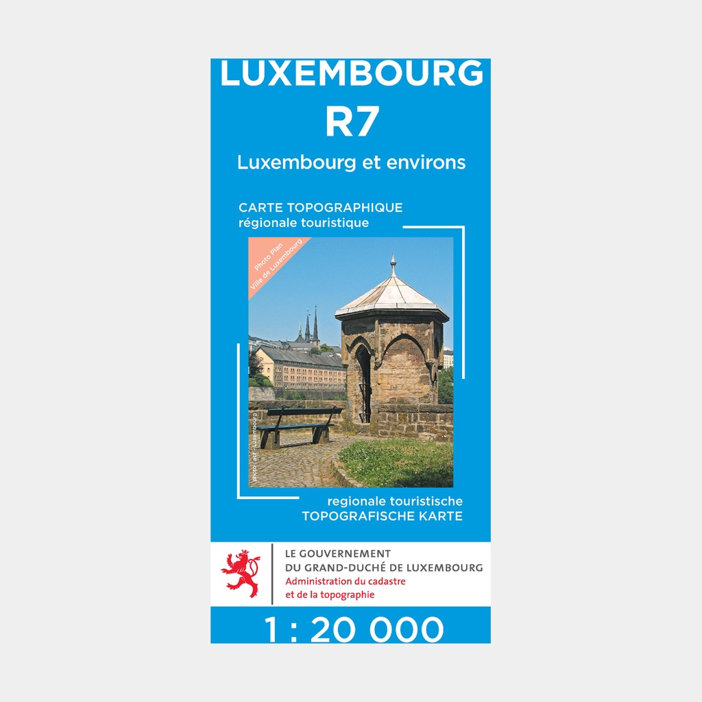 Luxembourg & surroundings regional tourist topographic map