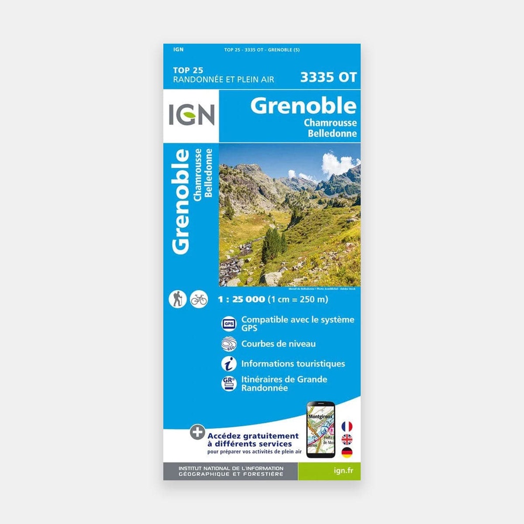 Grenoble - Chamrousse - Belledonne GPS 1/25 3335OT