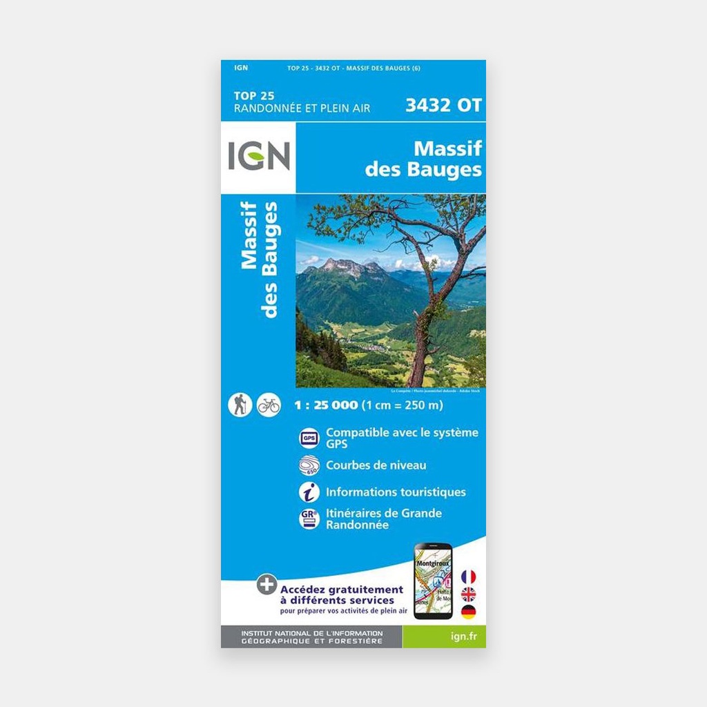 Massif des Bauges GPS 1/25 3432OT