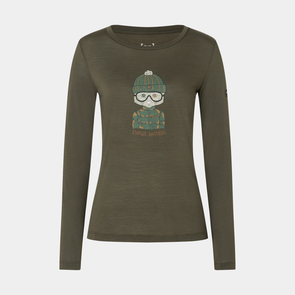 Snow Cat Long Sleeves Women Black Ink / Various