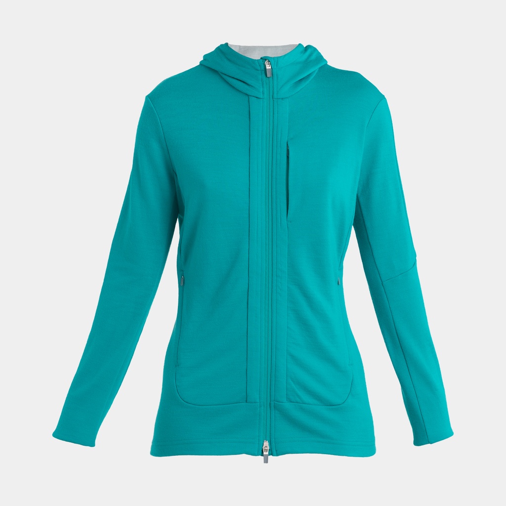 Quantum III Long Sleeves Zip Hoodie Women Flux Green / Ether / CB