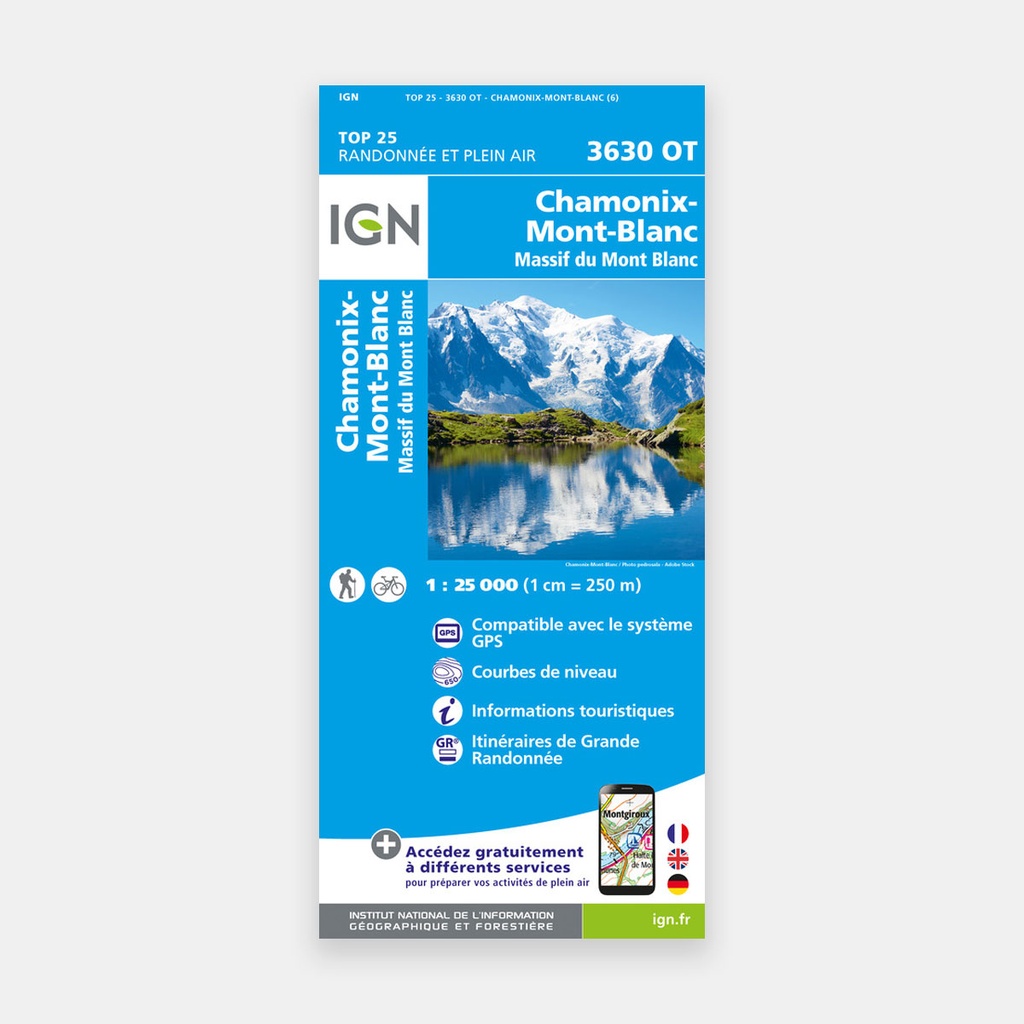 Chamonix - Massif du Mont-Blanc 1/25 3630OT
