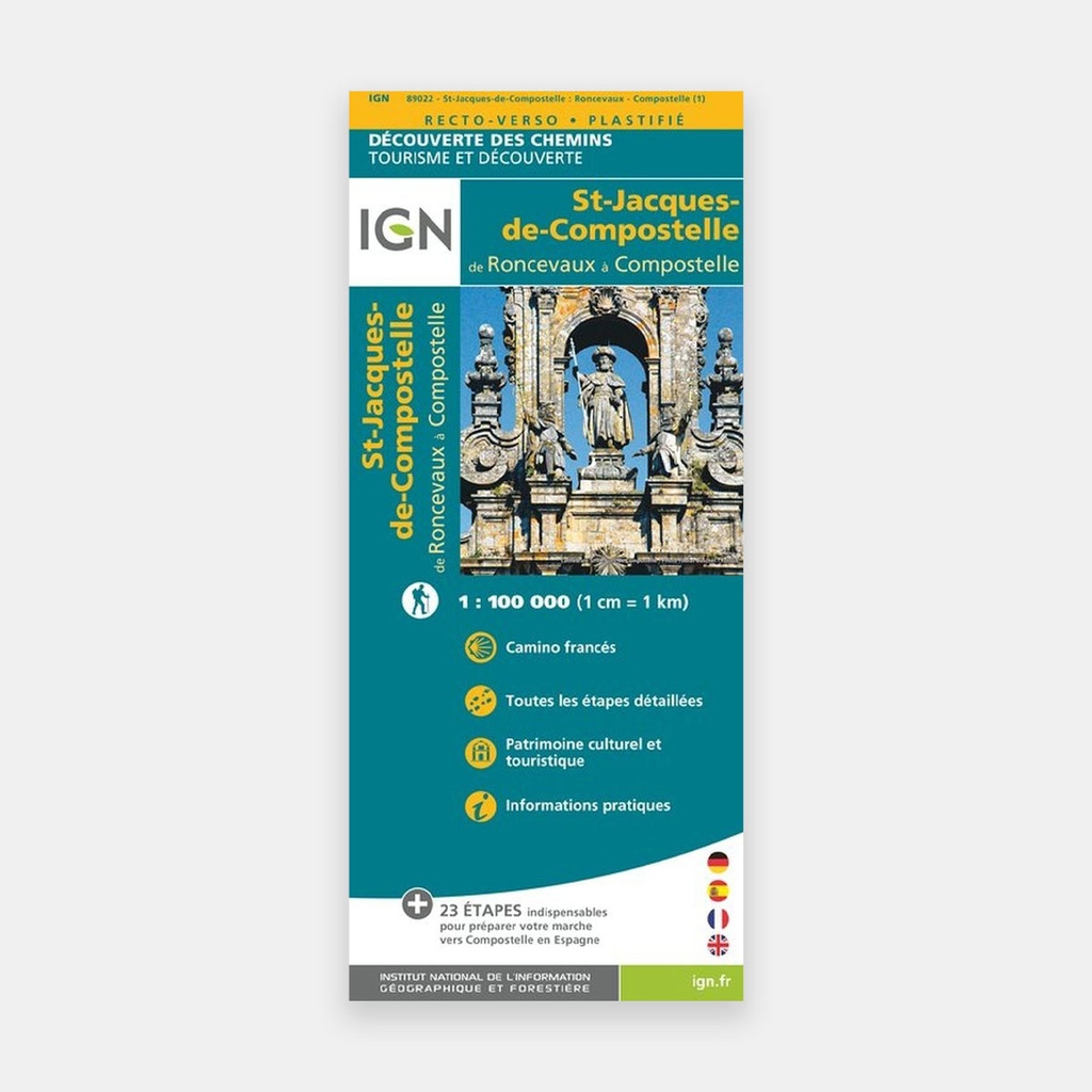 Saint-Jacques-de-Compostelle - Roncevaux - Compostelle 1/100 89022