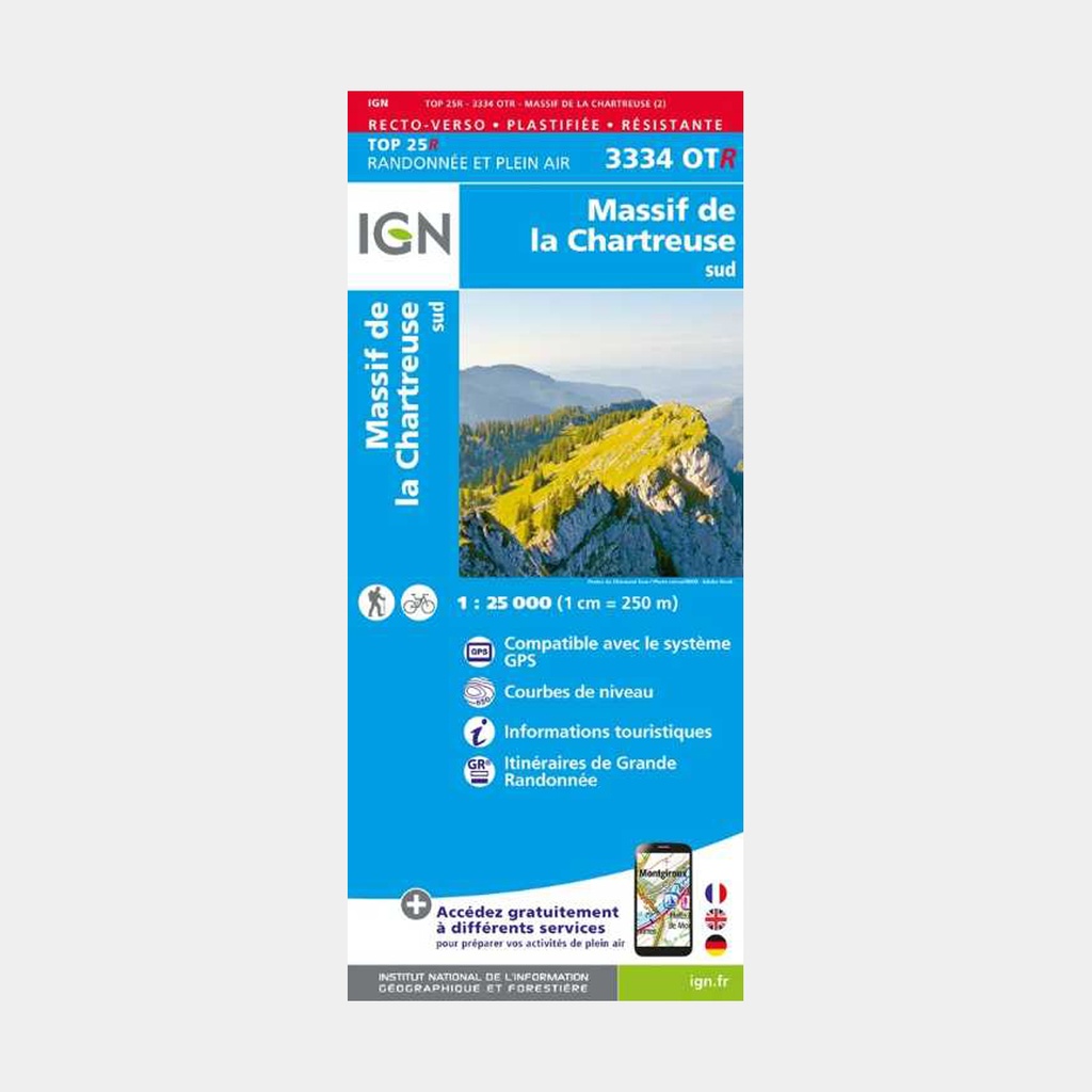 Massif de la Chartreuse sud GPS 1/25 3334OTR