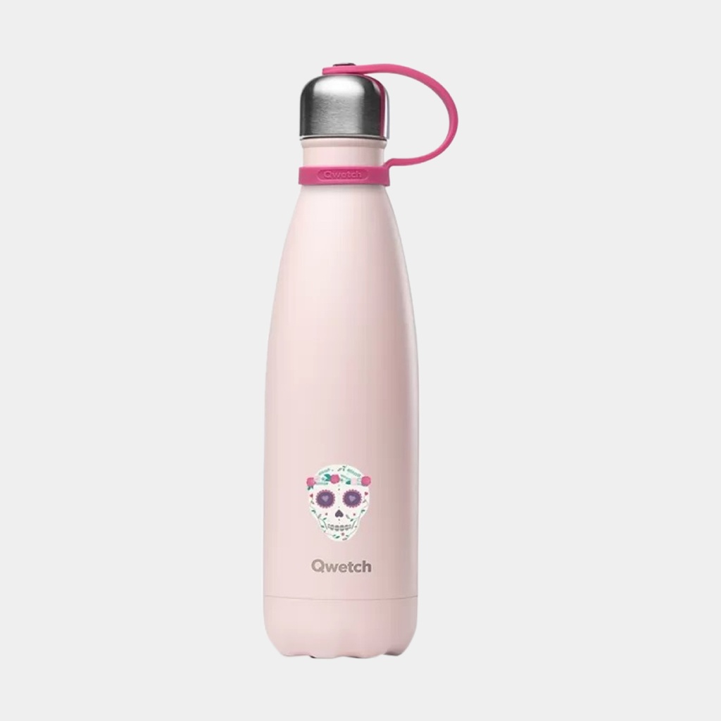 Bouteille Isotherme Kids 500ml Rose Tête de Mort