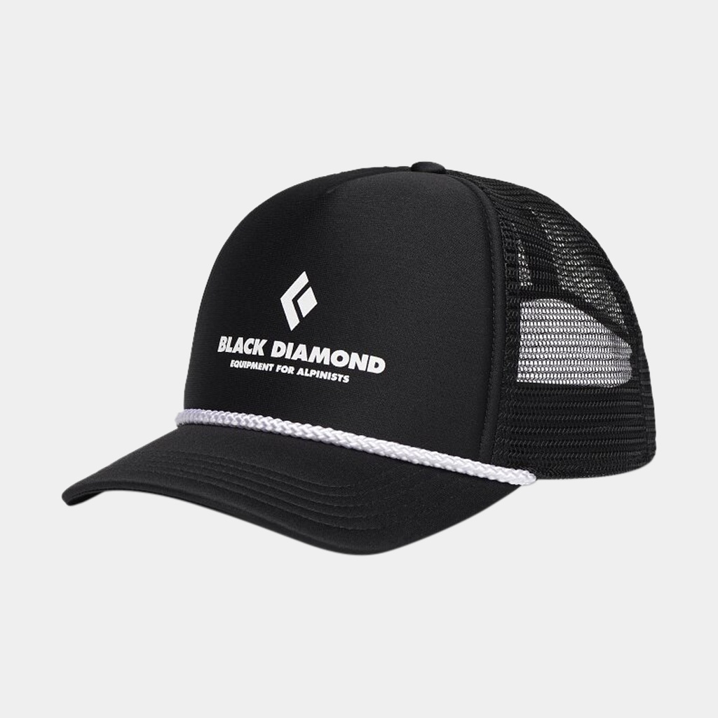 Flat Bill Trucker Hat Black / Black