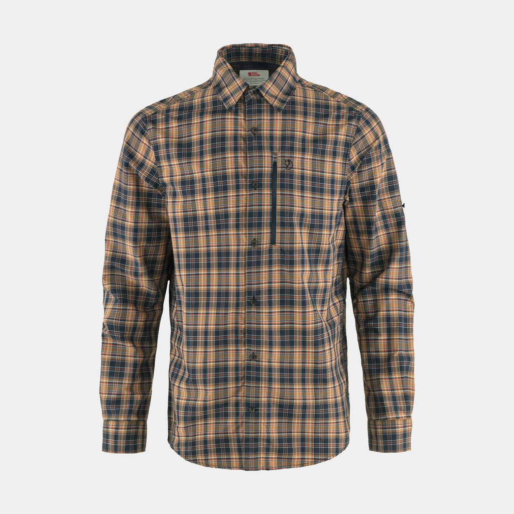 Abisko Hike Shirt Long Sleeves Dark Navy / Buckwheat Brown