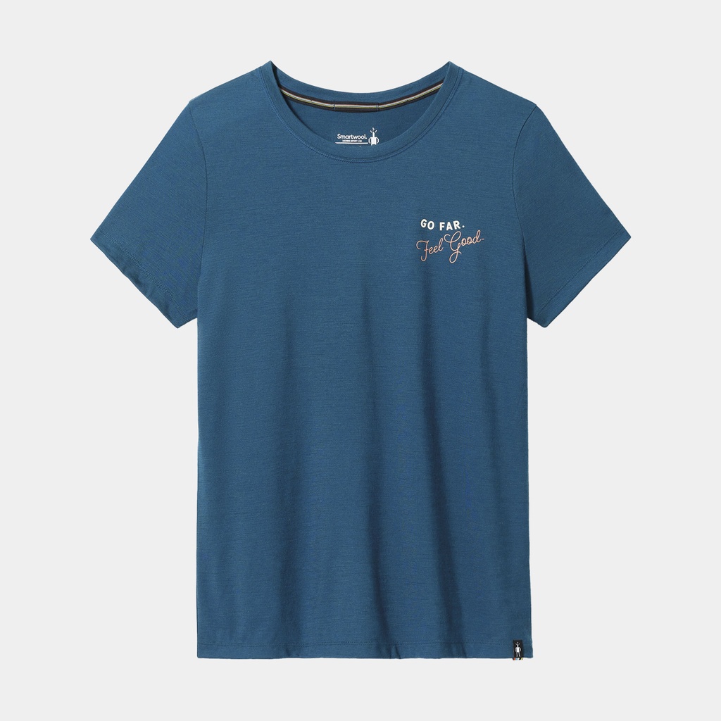 Denver Skyline Graphic Short Sleeves Slim T-Shirt Women Twilight Blue