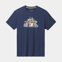 River Van Graphic Short Sleeves Slim T-Shirt Deep Navy