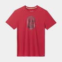 Mountain Trail Graphic Short Sleeves Slim T-Shirt Rythmic Red