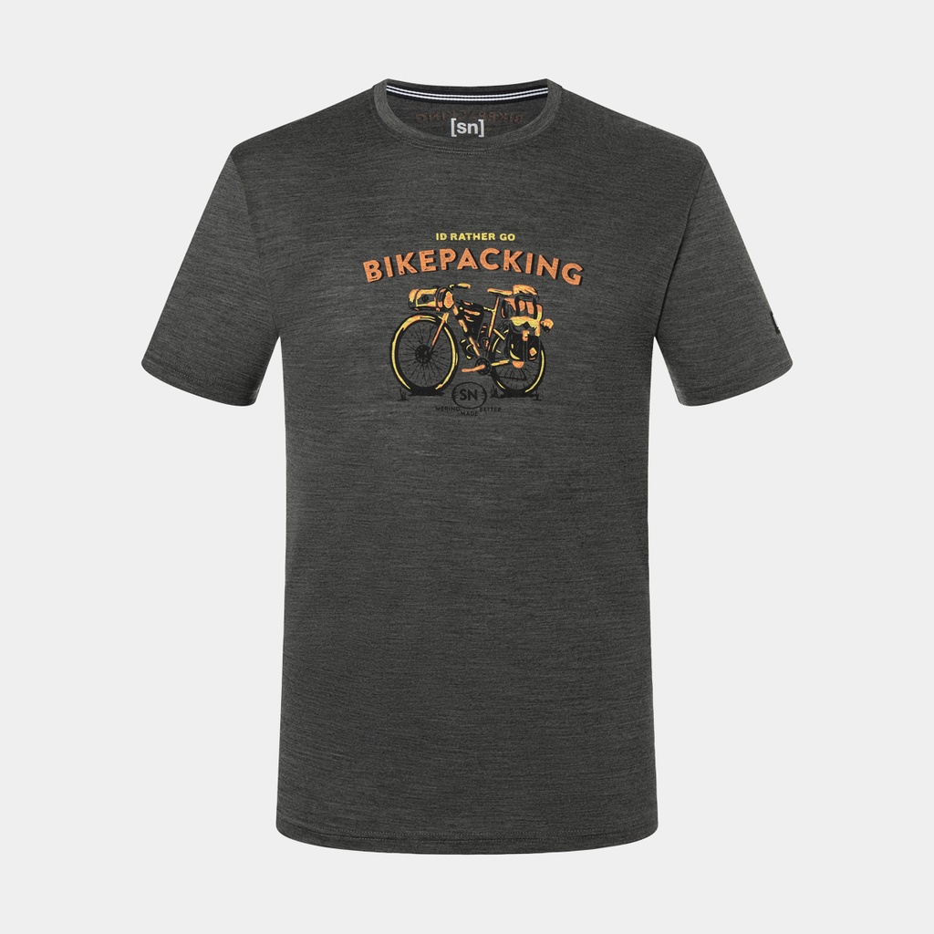 Bikepacking Tee Pirate Grey Melange / Various