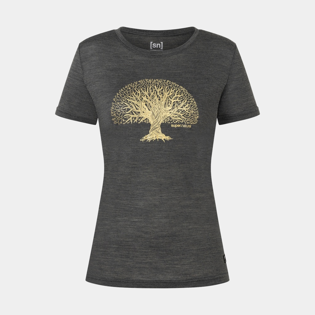Tree Of Knowledge Tee Women Pirate Grey Melange / Gold