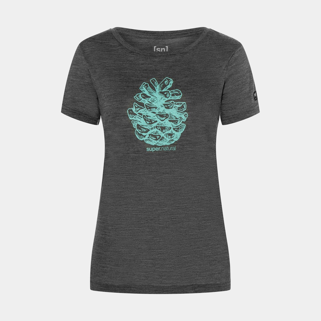 Pine Cone Tee Women Pirate Grey Melange / Wasabi
