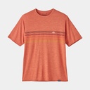 Capilene Cool Daily Graphic Shirt Line Logo Ridge Stripe : Quartz Coral X-Dye