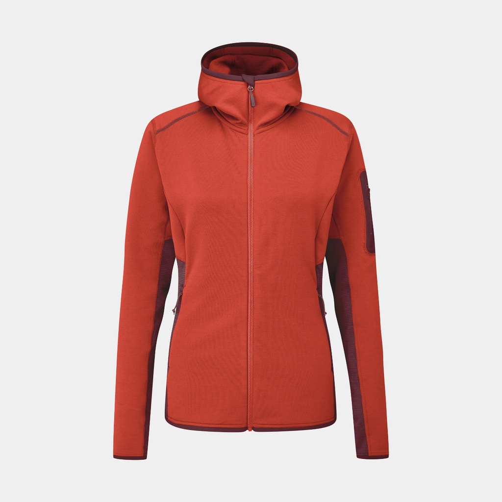 Syncrino Mid Hoody Women Red Grapefruit