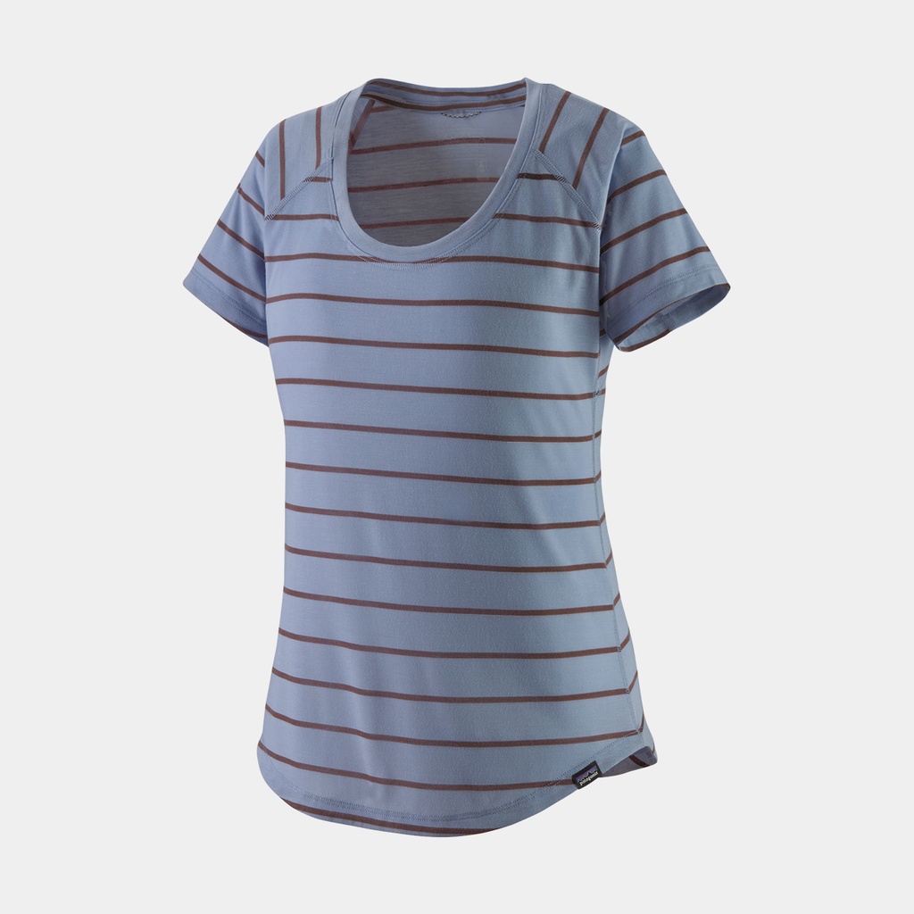 Cap Cool Trail Shirt Women Furrow Stripe: Light Current Blue