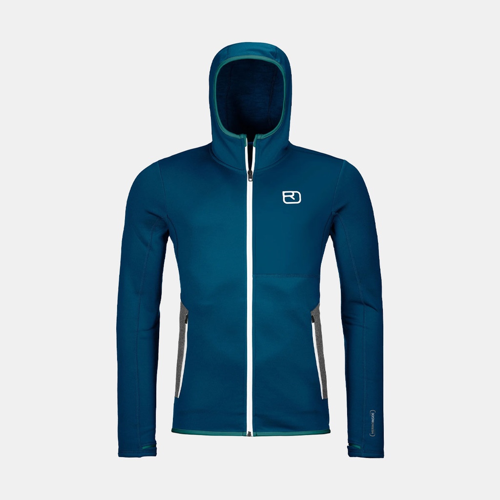 Fleece Hoody Petrol Blue