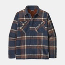 Insulated Organic Cotton MW Fjord Flannel Shirt Growlers Plaid: Smolder Blue