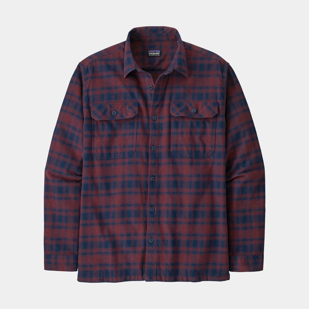 Long-Sleeved MW Fjord Flannel Shirt Connected Lines: Sequoia Red