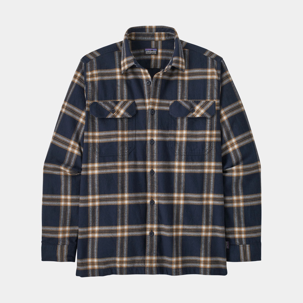 Long-Sleeved MW Fjord Flannel Shirt North Line: New Navy