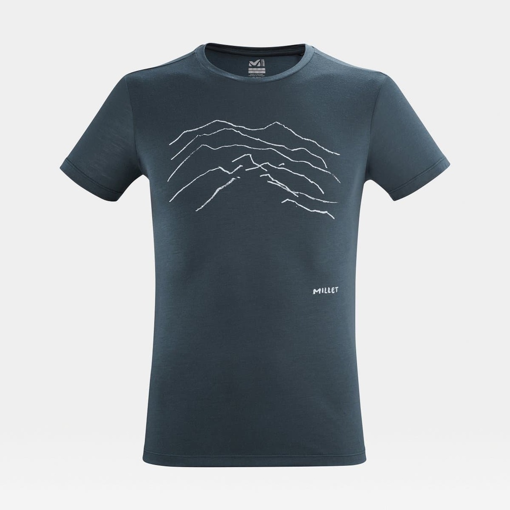 Blurry Mountains Short Sleeves T-Shirt Orion Blue