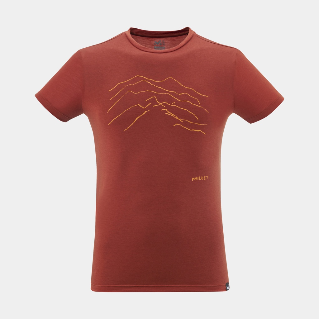 Blurry Mountains Short Sleeves T-Shirt Rust