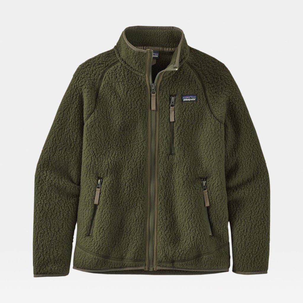 Retro Pile Jacket Kids Kelp Forest