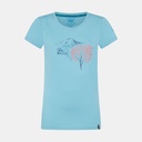 Bloom T-Shirt Women Pacific Blue