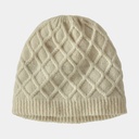 Honeycomb Knit Beanie Women Birch White