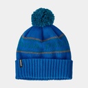 Powder Town Beanie Kids Park Stripe Knit: Andes Blue