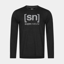 Logo Long Sleeves Jet Black Melange / Vapor Grey Logo