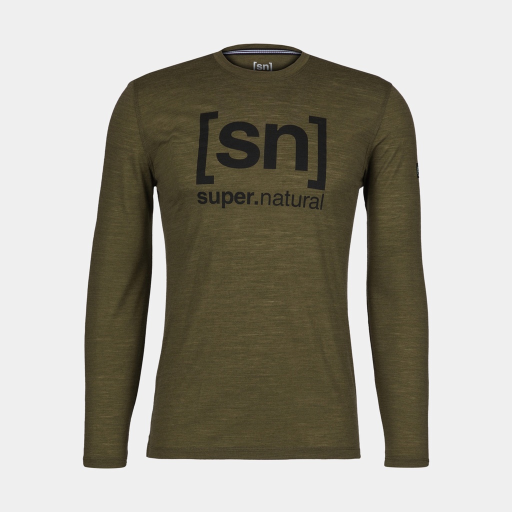 Logo Long Sleeves Olive Night Melange / jet Black