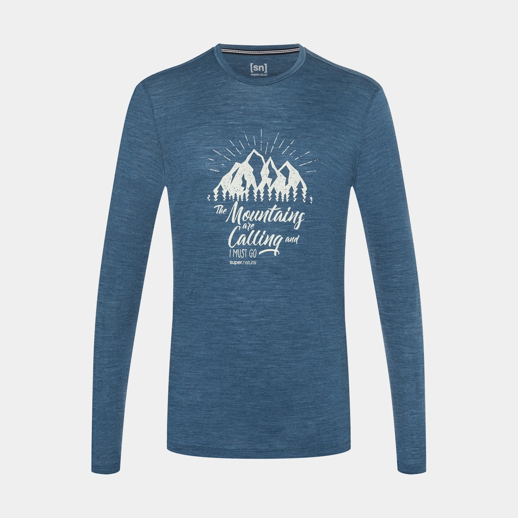 Mountain Call Long Sleeves Dark Denim Melange / Oyster Grey