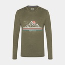 Mountain Silhouette Long Sleeves Olive Night Melange / Various