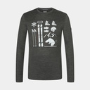 Skiing Bear Long Sleeves Pirate Grey Melange / Fresh White / Aurora Red
