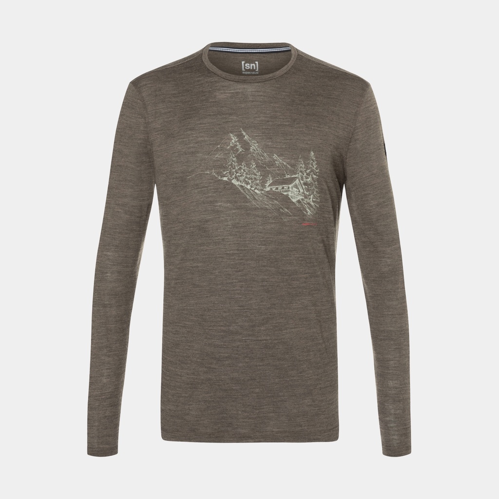 Snow Cabin Long Sleeves Wren Melange / Seneca / High Risk Red
