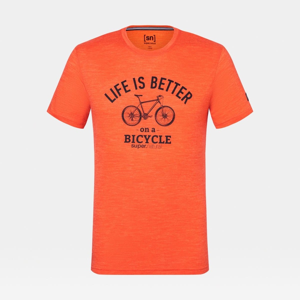 Better Bike Tee Tangerine Tango Melange / Jet Black