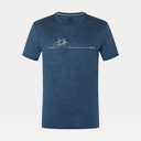 Bike Line Tee Dark Denim Melange / Feather Grey