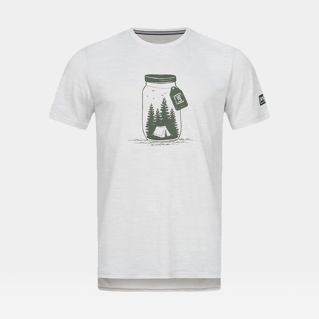 Everyday Graphic Tee Light Grey Melange / Millitary Go Camping