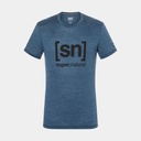Logo Tee Blue Iris Melange / Jet Black