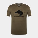 Skiing Bear Tee Olive Night Melange / Jet Black