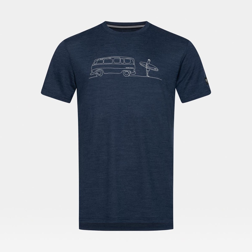 Surf Line Tee Blue Iris Melange / Feather Grey
