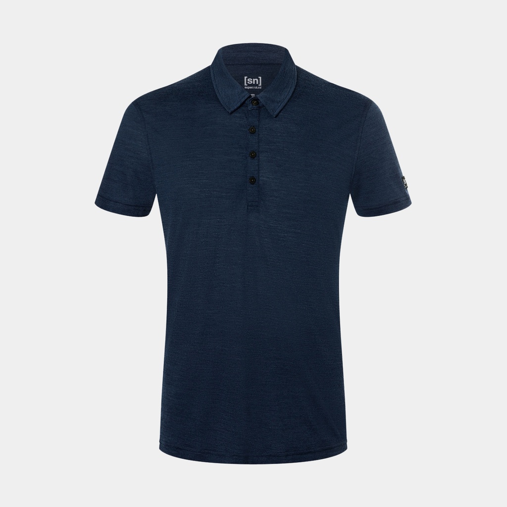 Travel Polo Blue Iris Melange