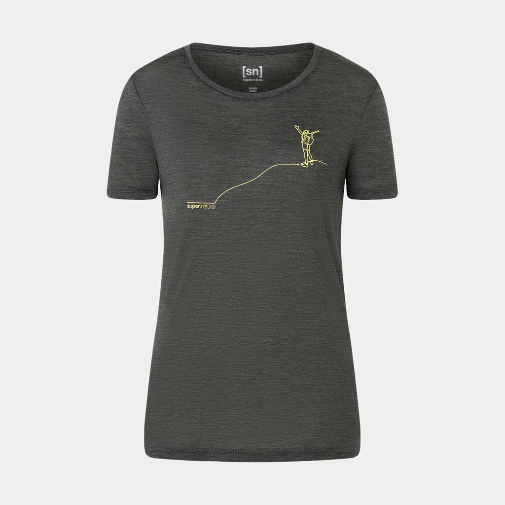 Gipfelgluck Tee Women Pirate Grey Melange / Illuminating