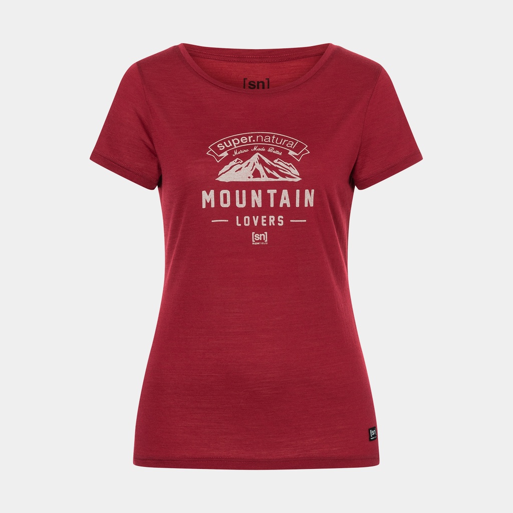 Mountain Lover Tee Women Rumba Red / Oyster Grey