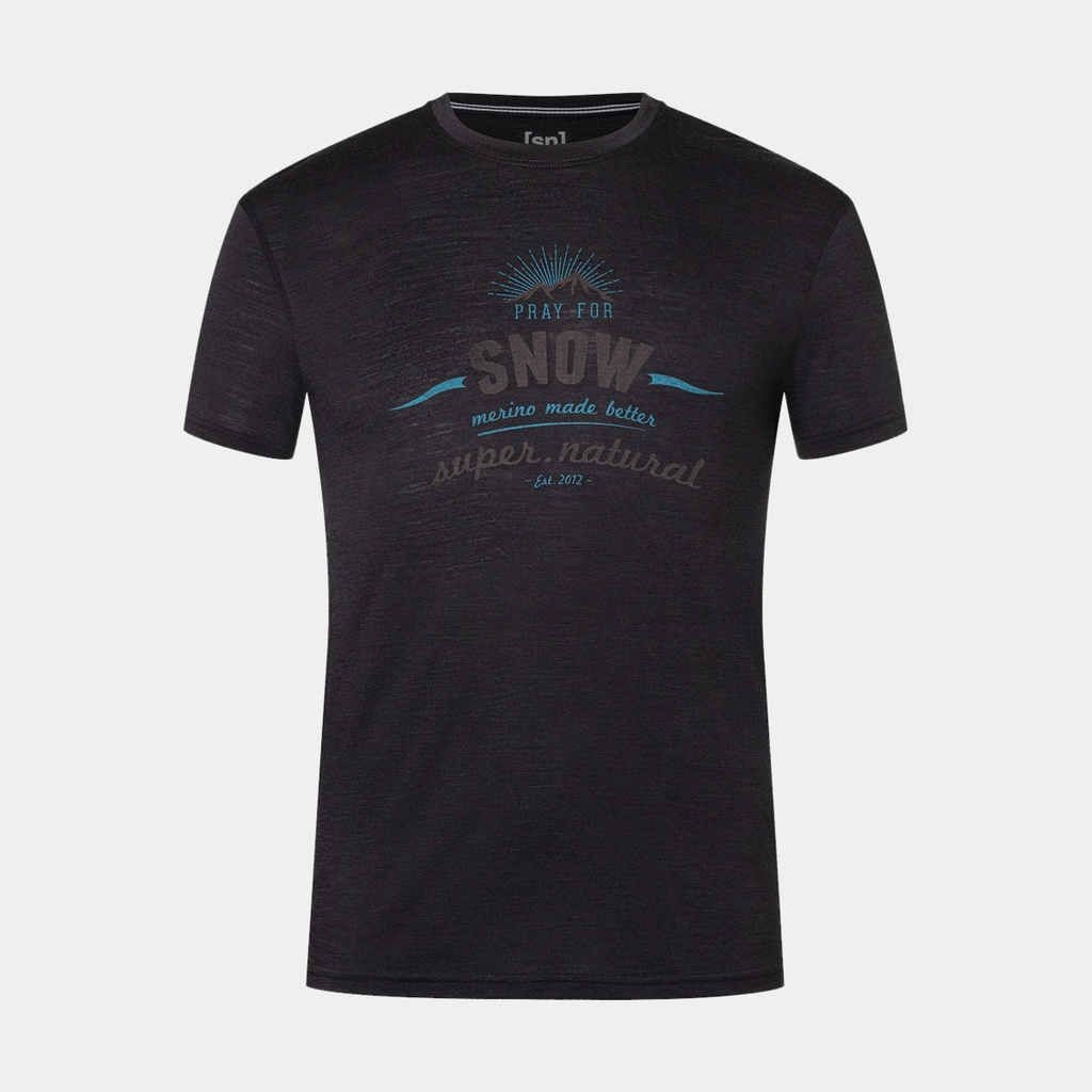 Pray For Snow Tee Jet Black Melange / Wine Tasting / Hydro