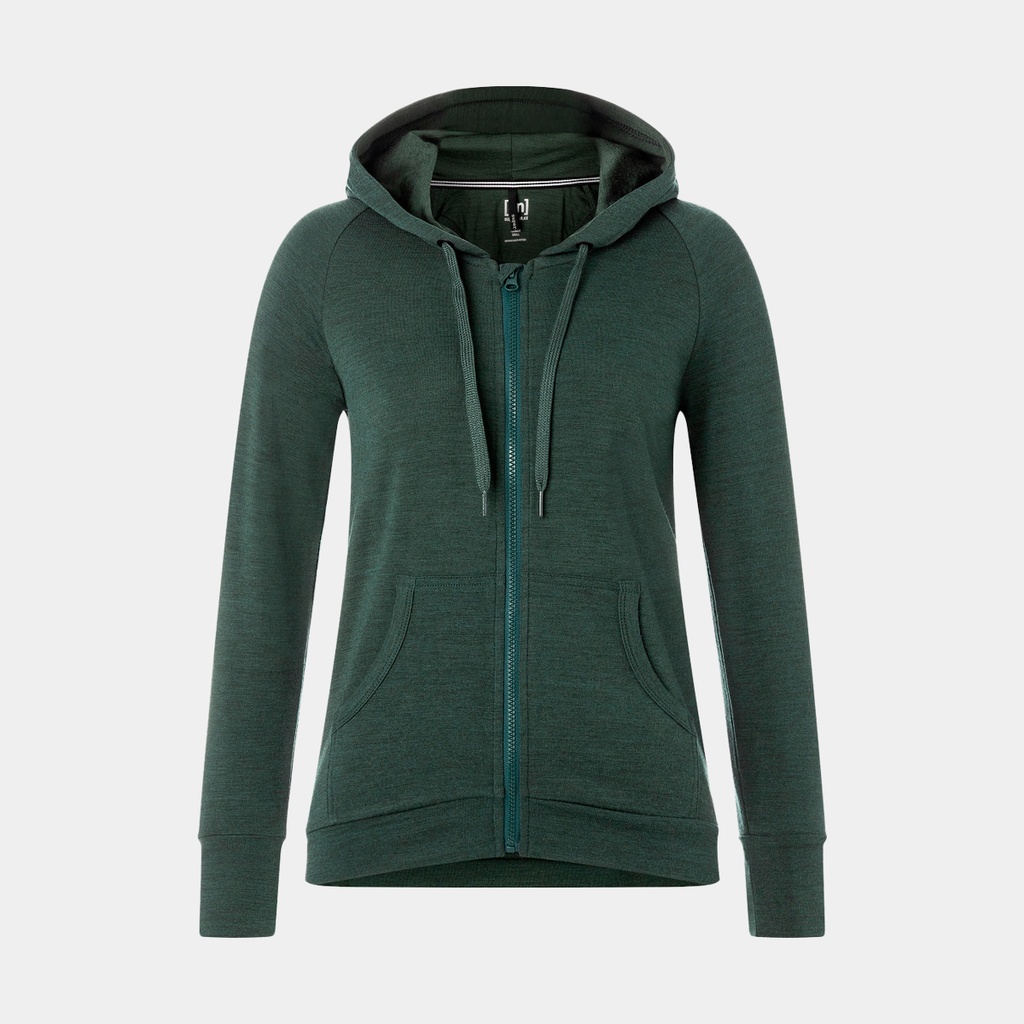 Essential Zip Hoodie Women Deep Forest